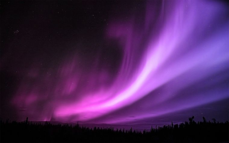 aurora borealis, purple - desktop wallpaper