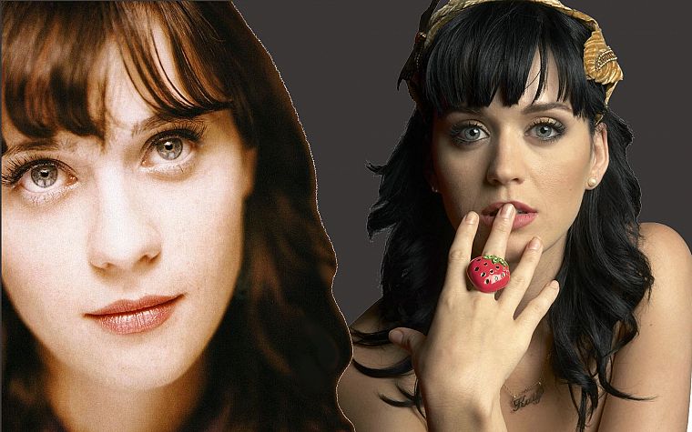 women, Katy Perry, Zooey Deschanel, singers - desktop wallpaper