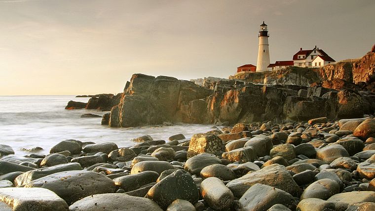 Maine, lighthouses, south, Portland - desktop wallpaper