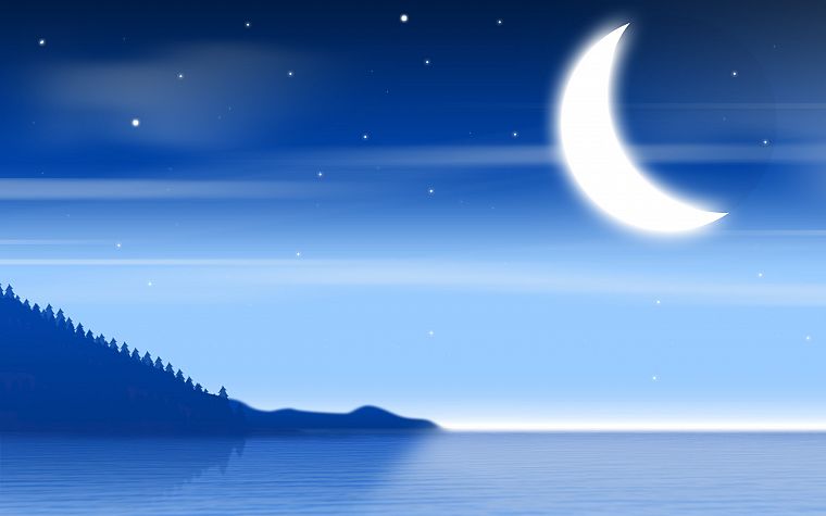 blue, Moon, skyscapes - desktop wallpaper