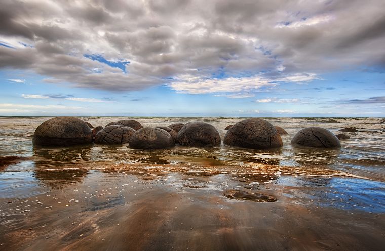 water, clouds, nature, rocks, sea - desktop wallpaper