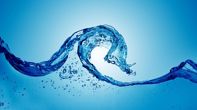 water, abstract, blue, waves - desktop wallpaper