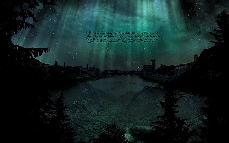 text, poetry, cities, night sky - desktop wallpaper
