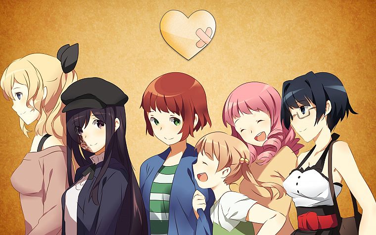 Katawa Shoujo, Ikezawa Hanako, Satou Lilly, Ibarazaki Emi, Tezuka Rin, Hakamichi Shizune, Mikado Shiina - desktop wallpaper