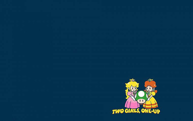 Mario, Princess Peach, One-Up - desktop wallpaper