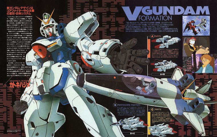 Gundam, magazine scans - desktop wallpaper