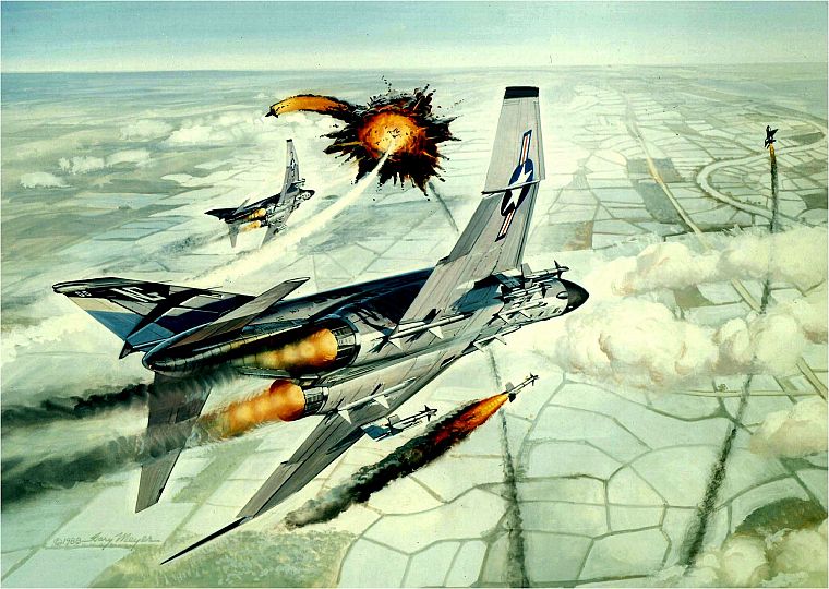 aircraft, missiles, artwork, F-4 Phantom II - desktop wallpaper