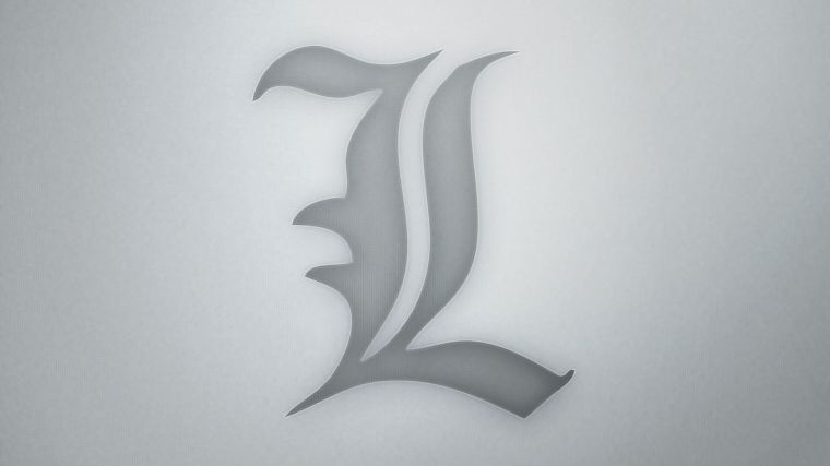 Death Note, L., calligraphy - desktop wallpaper
