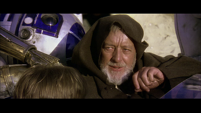 Star Wars, R2D2, droids, screenshots, Obi-Wan Kenobi, Alec Guinness - desktop wallpaper