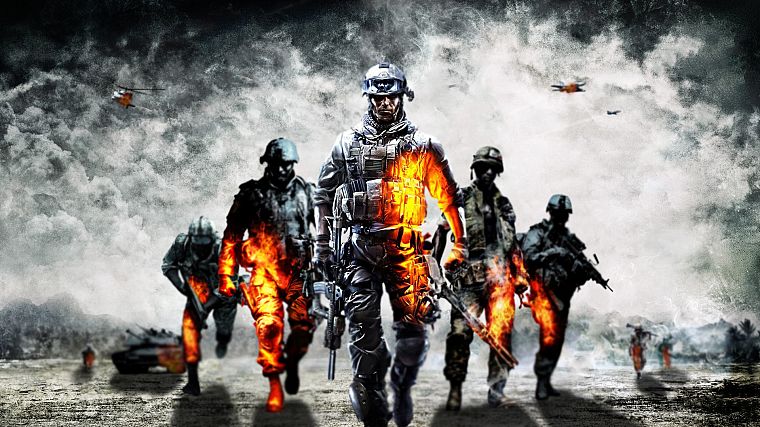 Battlefield, guns, dice, shadows, War Games, eotech, Battlefield 3, Battlefield Bad Company 2, blurred, games - desktop wallpaper