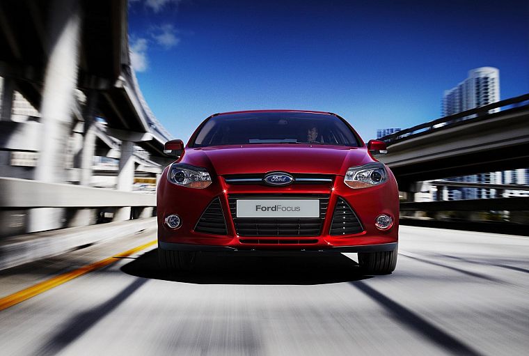red, cars, Ford Focus - desktop wallpaper