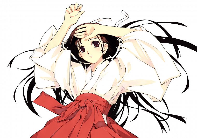 Miko, Japanese clothes, Murakami Suigun - desktop wallpaper
