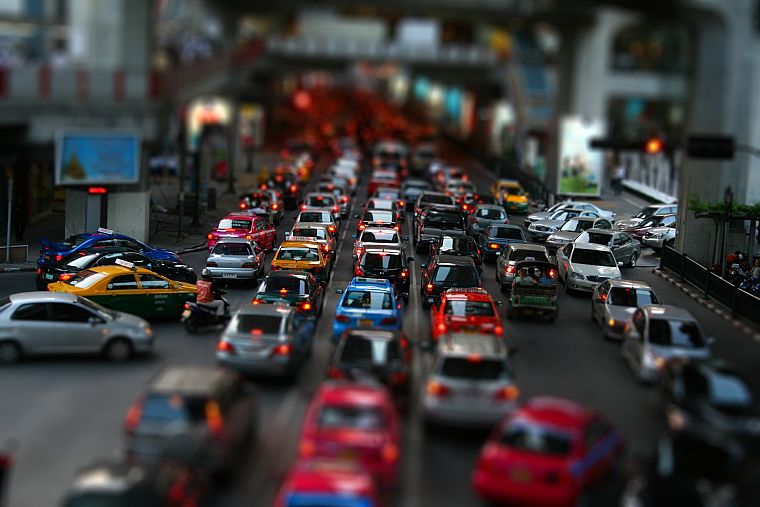 cars, traffic, tilt-shift - desktop wallpaper