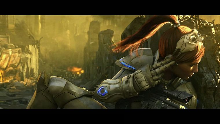 video games, ruins, ghosts, armor, Sarah Kerrigan Queen Of Blades, StarCraft II - desktop wallpaper