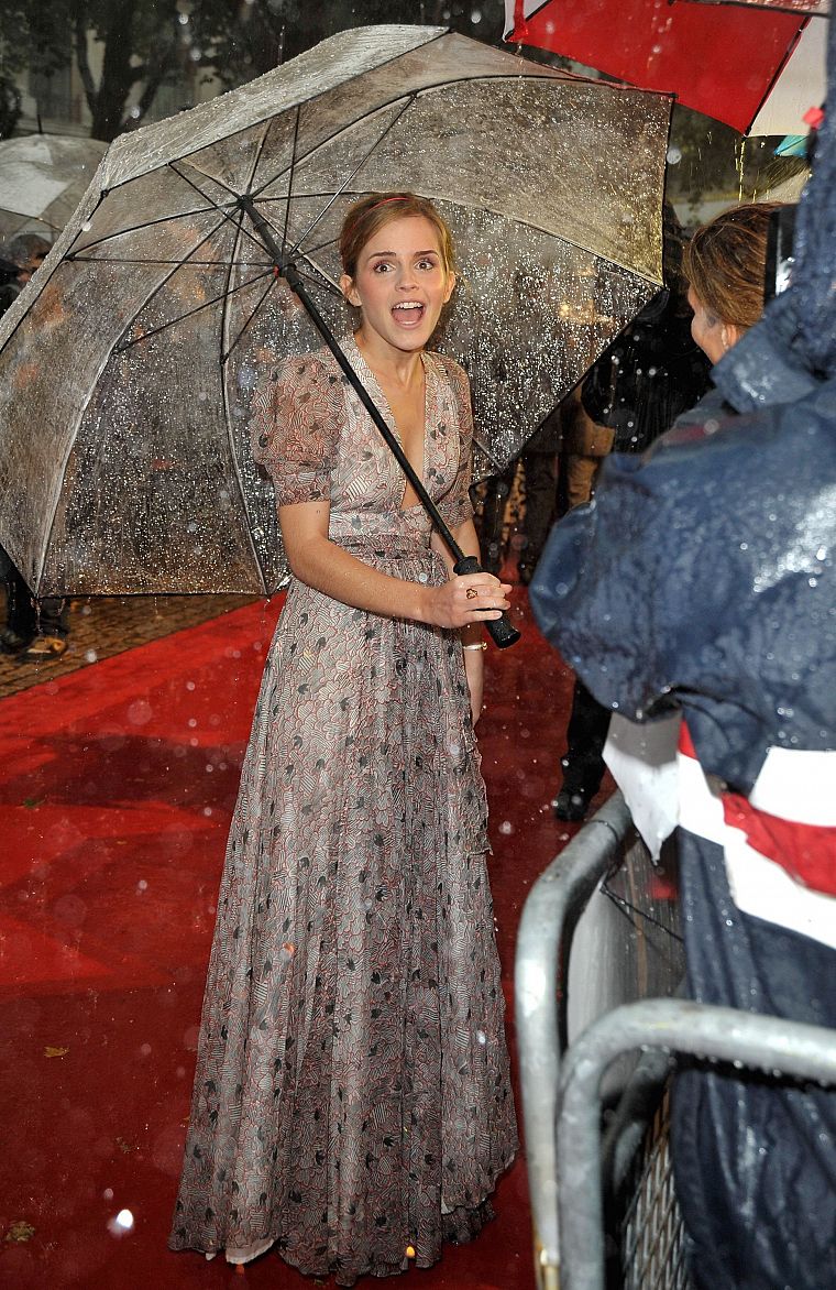 Emma Watson, umbrellas - desktop wallpaper