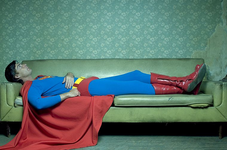 couch, Superman, costume, superheroes, Confessions of a Superhero, Christopher Lloyd Dennis - desktop wallpaper
