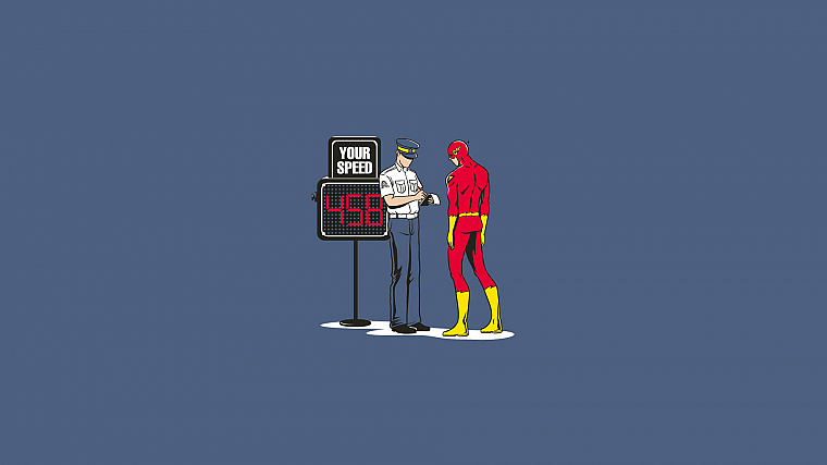minimalistic, DC Comics, superheroes, police, funny, The Flash, Flash (superhero) - desktop wallpaper