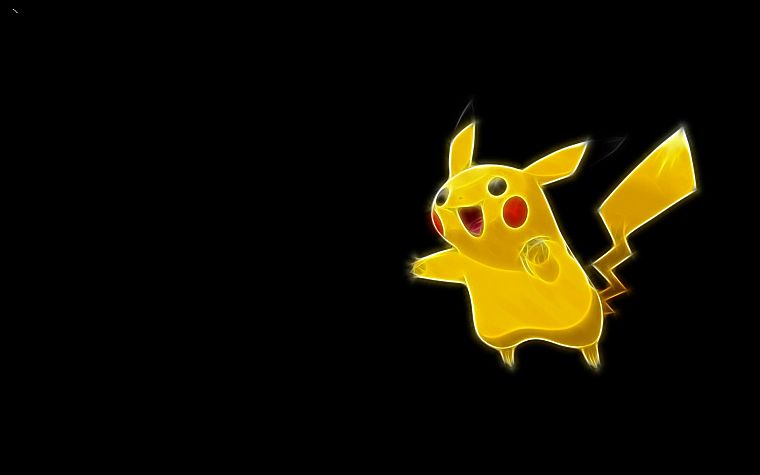Pokemon, Pikachu, black background - desktop wallpaper