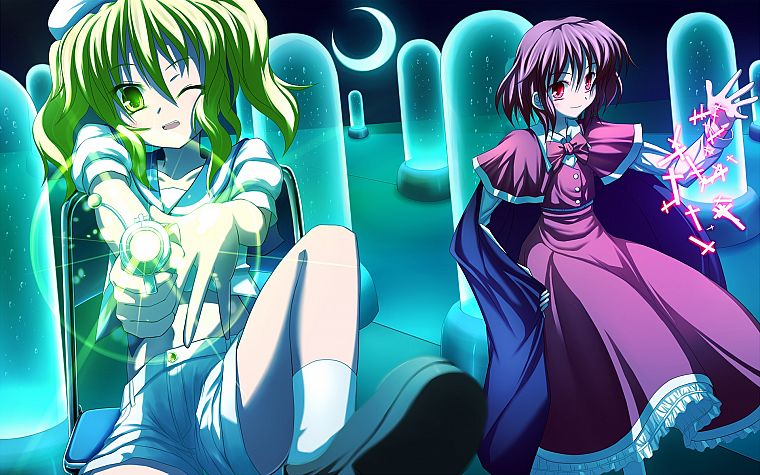 Touhou, magic, Okazaki Yumemi, anime girls, Kitashirakawa Chiyuri - desktop wallpaper