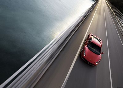 water, ocean, cars, bridges, roads, vehicles, Ferrari 458 Italia - desktop wallpaper