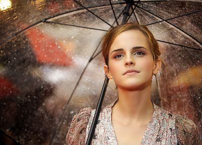 women, Emma Watson, celebrity, umbrellas - random desktop wallpaper