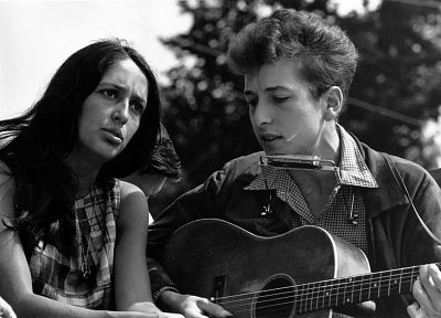 Bob Dylan, Joan Baez - random desktop wallpaper