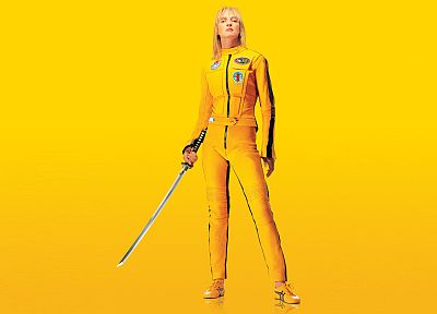 yellow, Uma Thurman, Kill Bill, black mamba - desktop wallpaper