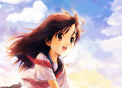 school uniforms, Narcissus, anime girls - desktop wallpaper