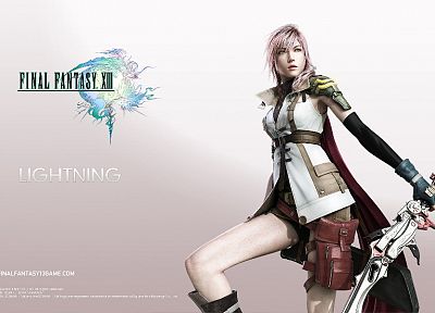 Final Fantasy, Final Fantasy XIII, Claire Farron, simple background - desktop wallpaper