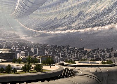 cityscapes, futuristic, space station - duplicate desktop wallpaper