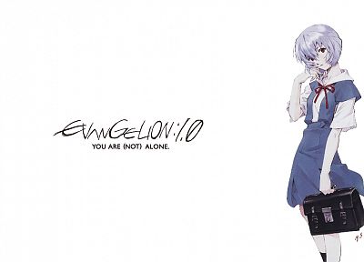 school uniforms, Ayanami Rei, Neon Genesis Evangelion, lonely, simple background - related desktop wallpaper