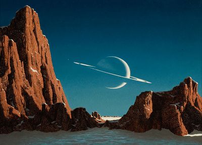 outer space, planets, fantasy art - duplicate desktop wallpaper