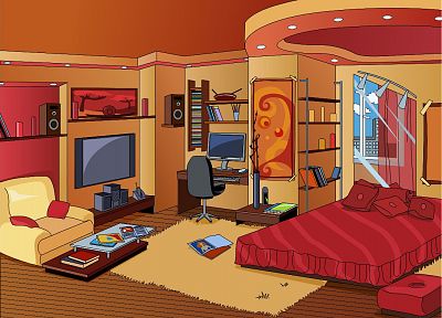 room, anime - desktop wallpaper
