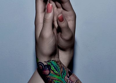 tattoos, hands, self portrait, Andrea La Pirate - duplicate desktop wallpaper