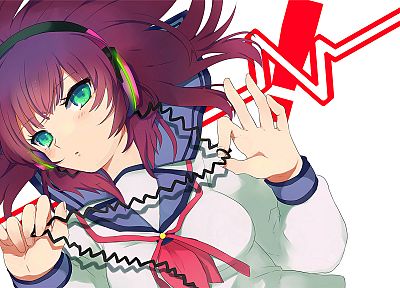 headphones, Angel Beats!, Nakamura Yuri - duplicate desktop wallpaper