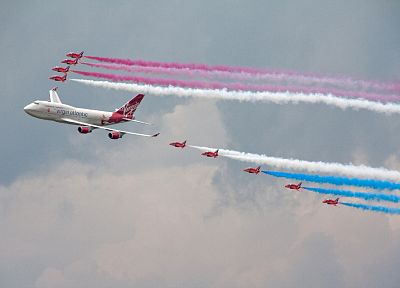 aircraft, Red Arrows, airliners - desktop wallpaper