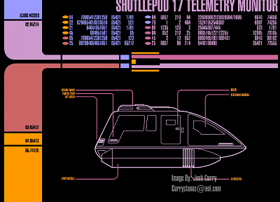 Star Trek, Star Trek The Next Generation, shuttle, LCARS - random desktop wallpaper