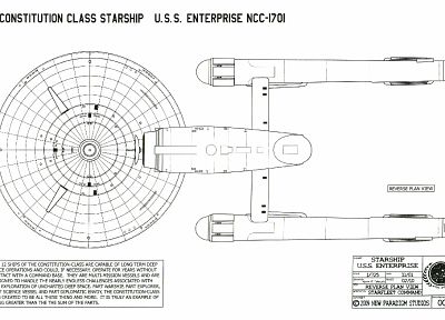 Star Trek, USS Enterprise, Star Trek schematics - random desktop wallpaper