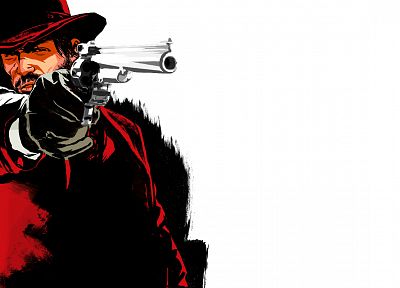 Red Dead Redemption, white background - random desktop wallpaper