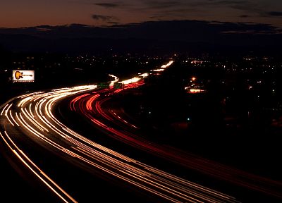highways, long exposure - related desktop wallpaper
