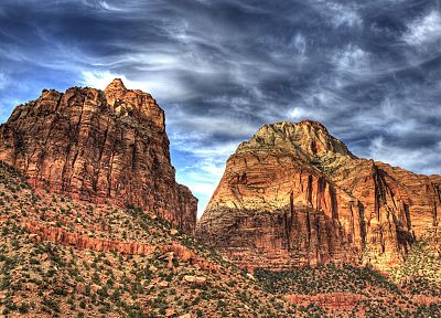 mountains, nature, deserts - duplicate desktop wallpaper