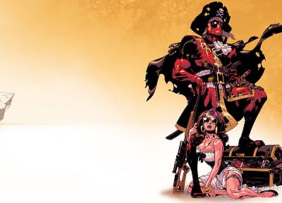 pirates, Deadpool Wade Wilson, Marvel Comics - duplicate desktop wallpaper
