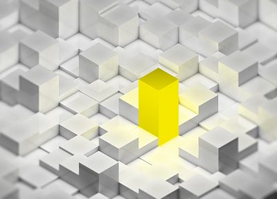 yellow, cubes - desktop wallpaper