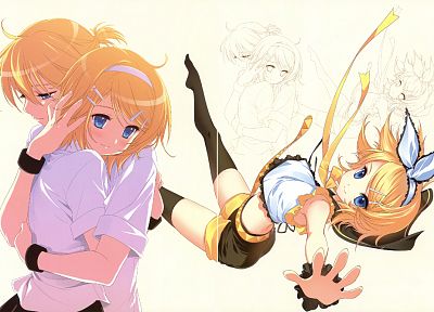 Vocaloid, Kagamine Rin, Kagamine Len - desktop wallpaper
