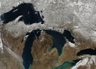 Great Lakes, satellite image - desktop wallpaper