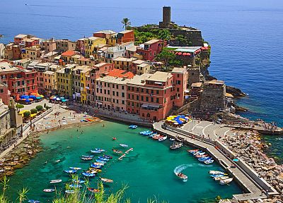 Italy, Cinque Terre, Vernazza, Liguria, Spezia - duplicate desktop wallpaper