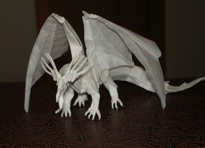 paper, dragons, figurines - duplicate desktop wallpaper
