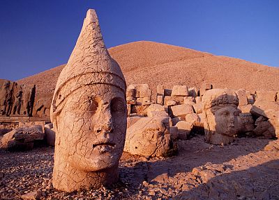 sand, rocks, Turkey, head of Apollo - random desktop wallpaper