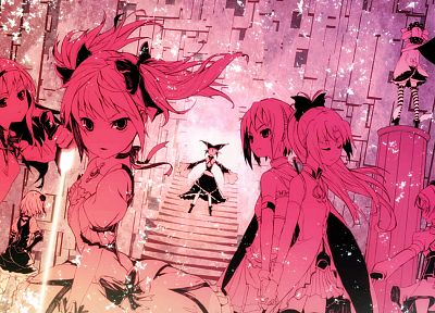 pink, Mahou Shoujo Madoka Magica, Miki Sayaka, Tomoe Mami, Kaname Madoka, Akemi Homura - random desktop wallpaper