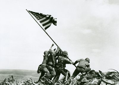 grayscale, monochrome, American Flag, Iwo Jima, Flag Raising, redneck - desktop wallpaper